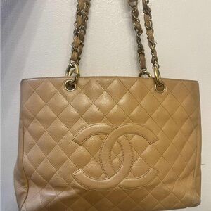 Chanel GST Camel Quilted Shoulder Bag